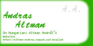 andras altman business card